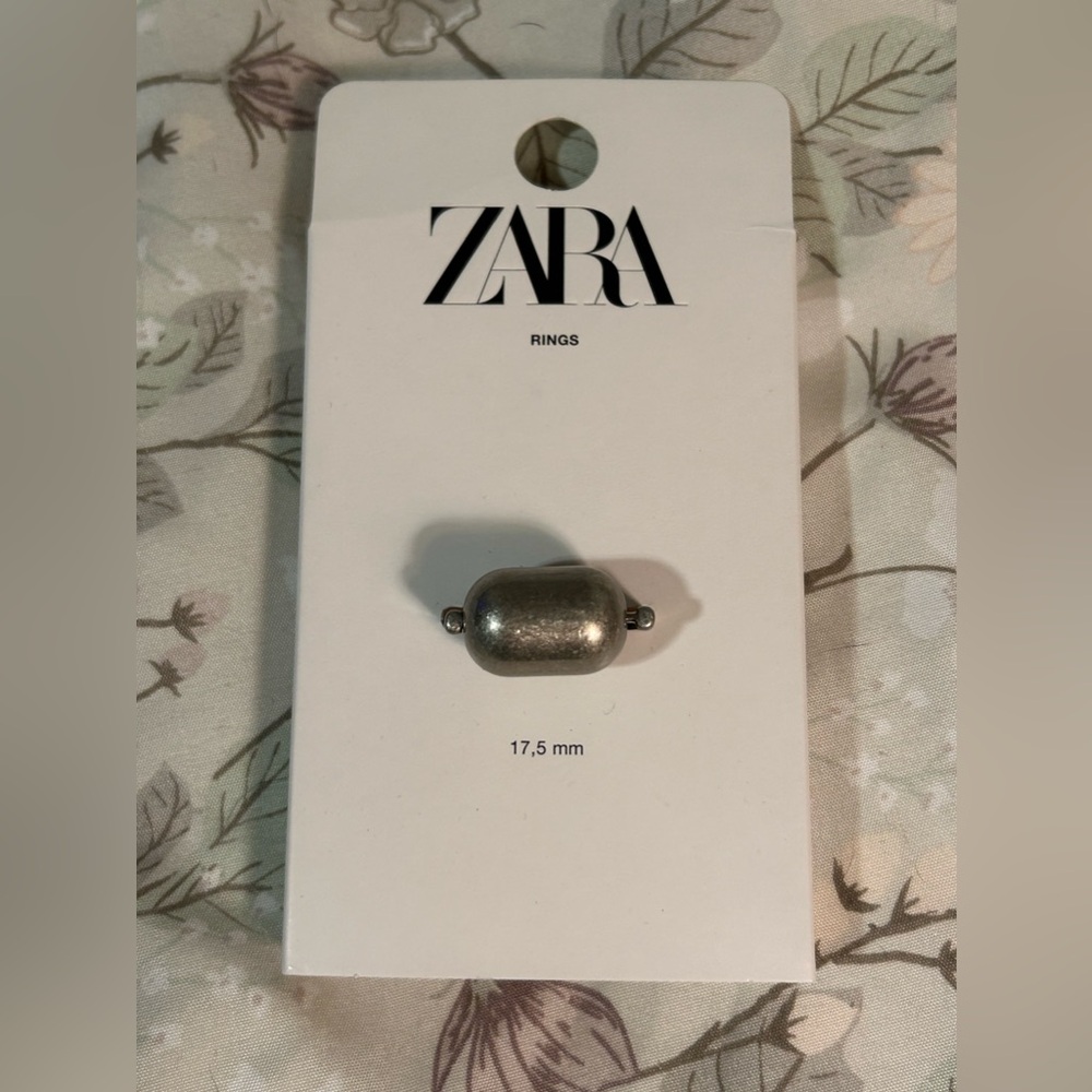 ZARA SILVER TONE ROLLER RING M - Picture 5 of 6